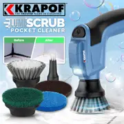 KRAPOF® Electric Lumi Power Scrubber Pocket Cleaner with 5 Replaceable Cleaning Heads