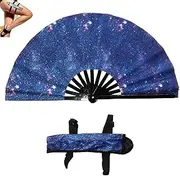 [Generic] For Boots on The Ground Fan, Foldable Country Line Dance Fan, Large Holographic Folding, Portable Large Craft Holding Colors Hand Fan for Festival, Dance, Party, Dance Enthusiasts Gift (#7)