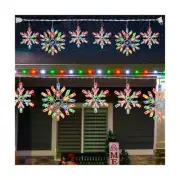 Dazzle Bright Christmas Snowflake Lights Outdoor,100 Count 8.5FT Connectable ...