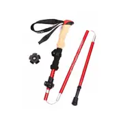 37cm 5-section Telescopic Folding Trekking Pole Straight Handle Lightweight Outdoor Hiking Alloy Walking Stick