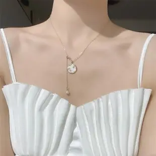 【MISS KOREA】韓國設計唯美珍珠星星滴釉Y字項鍊(珍珠項鍊 星星項鍊 Y字項鍊)