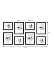 Deluxe Gallery Photo Wall Frame Set E - 8 Frames - Black