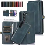 For Samsung S24 S23FE S24+ A33 S8 S9 S21+ Removable Leather Magnetic Wallet Case