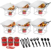 6 Pack - Disposable Chafing Dish Buffet Set, Welded Body Food Warmers for Par...