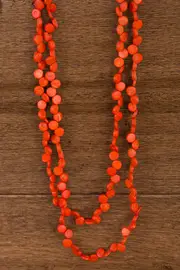 Textured Coco Flat Beads Necklace--RAR-300115