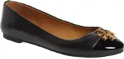 New in box Tory Burch Everly Cap Toe Leather Ballet Flats