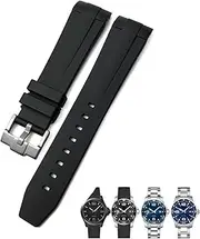 BWAD 21mm Rubber Watchband For Longines L3.781.4.9 HydroConquest Conquest Black Blue Gray Green Watch Strap