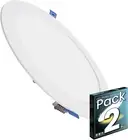Pack 2X Flat round Led Downlight Panel, 20W, Cold White 6500K, 1800 Real Lume...