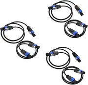 Toyvian 3sets Audio Speaker Plugs Connector Wire Terminals Stage Speaker Cables 4-core Reduction Marine Wire 2pcs*3