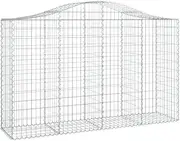 vidaXL Arched Gabion Basket - Signature 200x50x120/140 cm Galvanised Iron Design for Garden Decor and Sound-Insulating Barrier