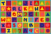 3x5 Educational Area Rug ABC Kids School Time Numbers & Letters School Time