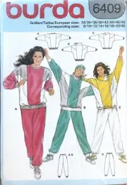 1980's Burda Misses' Top,Pants Pattern 6409 Size 8-40 UNCUT