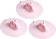 3pcs Silicone Sink Plug Rabbit Shape Drain Cover Kitchen Bathroom Sink Strainer Odor Practical
