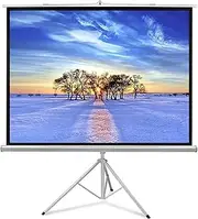 for Home Theater Cinema Indoor Outdoor Backyard Pa 60-100 Inch 16:9 Portable Indoor Outdoor Projector Screen Matte White Fabric Fiber Screen with Pull Up Foldable Stand Tripod(72 inch)