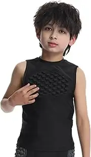 [Generic] Youth Padded Compression Shirt, Padded Youth Shirt | Football Rib Protection Chest Heart Protection Shirt - Softball Football Rib Heart Shield for Kids, Boys and Girls