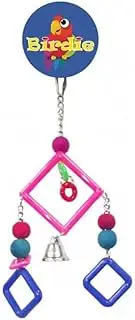 Birdie 3 Plastic Squares with Beads Bells Bird Toy