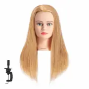 Mannequin Head 20"-22" 100% Human Hair Manikin Head for Hairdresser Training, Co