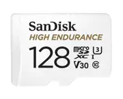 SanDisk High Endurance 128GB microSD 100MB/s 40MB/s 10K hrs 4K UHD C10 U3 V30 -40 C to 85 C Heat Freeze Shock Temperature Water X-ray Proof SD Adapter