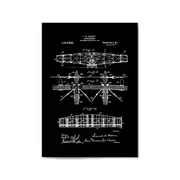 Airplane Patent Vintage Minimal Man Cave Wall Art #1