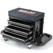 BULLET Rolling Tool Box Stool Mechanic Creeper Toolbox Seat Cushion Garage Tray