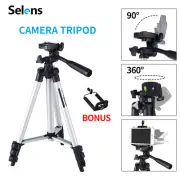 Universal Aluminum Tripod Stand & Phone Holder Bracket For Canon Nikon Camera