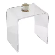 VEVOR Acrylic End Table, C-Shaped Lucite Side Table, Clear Acrylic Side Table...
