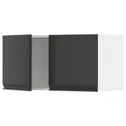 METOD wall cabinet with 2 doors, white/Upplöv matt anthracite, 80x37x40 cm