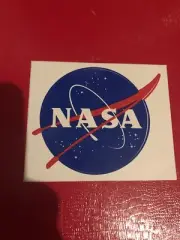White Background Vinyl NASA Sticker 4.5 X 4” With NASA Insignia