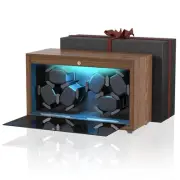 Watch Winder, 6 Slots Automatic Watch Winders with Serenity Blue Backlight an...