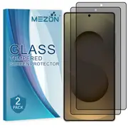 [2 Pack] Privacy Anti-Spy Full Coverage Samsung Galaxy S25 Ultra (6.9") Tempered Glass Fingerprint Unlock Premium 9H HD Screen Protectors by MEZON (Galaxy S25 Ultra, Privacy)