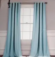 2pc (63"x52") Grommet Top Blackout Curtain Panels Blue - Lush Décor