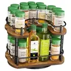 Lazy Susan Organizer Spice Rack for Cabinet - Height Adjustable Rotating Lazy