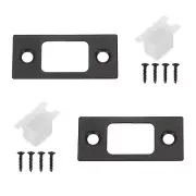 2 Pcs Door Strike Plates Right Angle Strike Latch Strike Door Locks Plate Black