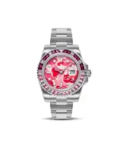 A BATHING APE Men's Quartz BAPEX Pink CAMO CRYSTAL STONE 1K20187304 NEW