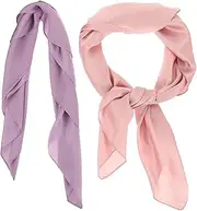 [COLLBATH] Square Silk Scarves Stylish Women's Chiffon Scarves Satin Handkerchiefs for Women