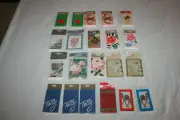 21 Vtg Bridge Tally Packs NOS 2 & 3 Table Bridge Camels Christmas Flowers Santa
