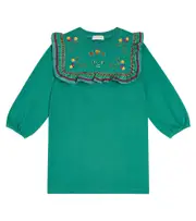 [Stella McCartney Kids] Stella McCartney Kids Embroidered cotton jersey dress Y 4 multicoloured