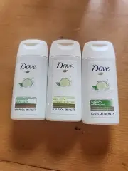 Dove Travel Size (0.75 Fl Oz) Shampoo, Conditioner, Body Lotion Set Of 3