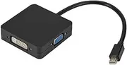 Mini DisplayPort to HDMI VGA DVI 4K Adapter, 3-in-1 Mini DP to HDMI/DVI/VGA Adapter(Male to Female) Compatible with MacBook Air, Mac Mini, Microsoft Surface Pro 3/4