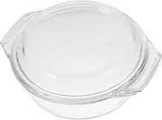 CRILSTYLEO Elegant Glass Casserole Bowl Microwave Oven Safe Mini Round Dish Lid for Stews