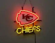 Kansas City Chiefs KCC Man Cave 14"x10" Neon Light Sign Lamp Beer Wall Decor