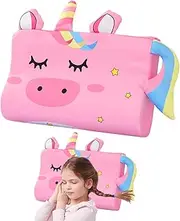 GAROMIA Children's Pillow Snooze Kids Cushion Calmly Children's Pillow 44 x 27 cm Unicorn Children's Pillow Ergonomic Snooze Kids Kawaii Animals Pillow with Pillowcase for Soft Dreams