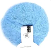 Mohair Yarn for Crocheting, Angora Yarn Merino Wool Yarn for Knitting Drops Kid Silk Mohair Yarn Wool Cashmere Mohair Blend Yarn Popular Soft Knitting Wool for DIY Weave (08 Light Blue)