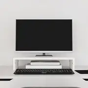 Generic Monitor Stand White 50x27x10 cm Solid Wood Pine,813945