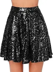[Generic] Women's Sequin Skirt Sparkly Glitter Stretchy Bodycon High Waist Midi Skirts Night Out Party Club Shine Pencil Skirts
