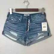 WE THE FREE PEOPLE Women's Size 25 Beach Break Romeo Rolled Cut Off Denim Shorts