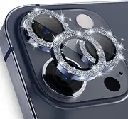 Smasener for Camera Lens Protector for iPhone 15 Pro 6.1in iPhone 15 Pro Max 6.7in,9H tempered glass metal individual ring Camera Cover for iPhone 15 Pro 6.1in iPhone 15 Pro Max 6.7in[鹰闪] (Blue Titanium)