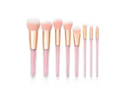 Crystal Transparent Handle Makeup Brush Set Pink Diamond Particle Eye Brush