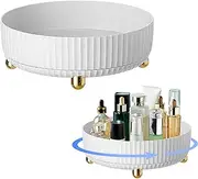 Lacusmall Rotating Makeup Organiser, 360 Rotating Organiser spinner tray, Rotating Lazy Susan Organizer is Perfect for Optimizing Storage in Bedroom Dresser or Vanity Countertop, White