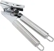 Grcfumo Stainless Steel Handheld Can Opener, Rustproof Manual Can Opener, Can Bottle Opener with Soft Touch Handle for Home Kitchen (Stainless Steel Handle)
